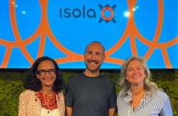 Rachel Cook(right) (US Embassy in Rome) Visits Isola in Catania with Teresa Fiore Left and Antonio Perdichizzi center